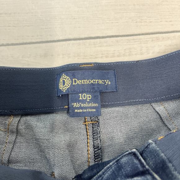 Democracy Jeans Pants sz 10 Pet Denim "Ab"solution Stretch Cargo Buttons Pockets - Picture 7 of 14